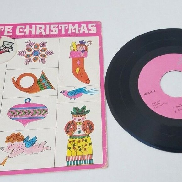 4 Mr. Pickwick Records Christmas White Rudolph Reindeer Silent Night 45rpm Vinyl - Picture 10 of 10